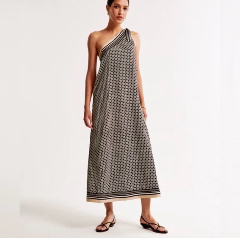 Abercrombie & Fitch One Shoulder Scarf Dress